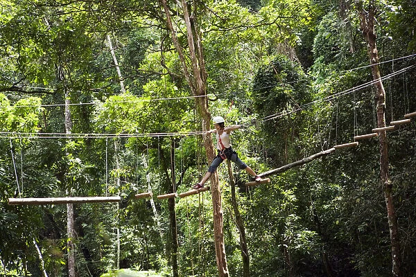 South America, Brazil, Goias, Pirenopolis, treetop adventures in the Fazenda Vagafogo