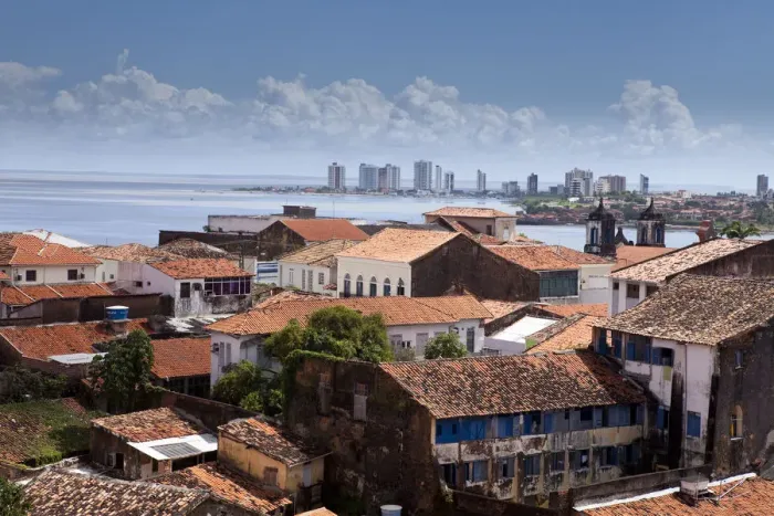 Framed Print : South America, Brazil, Maranhao, Sao Luis, view of the old Portuguese colonial centre