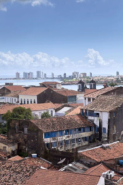 South America, Brazil, Maranhao, Sao Luis, view of the old Portuguese colonial centre