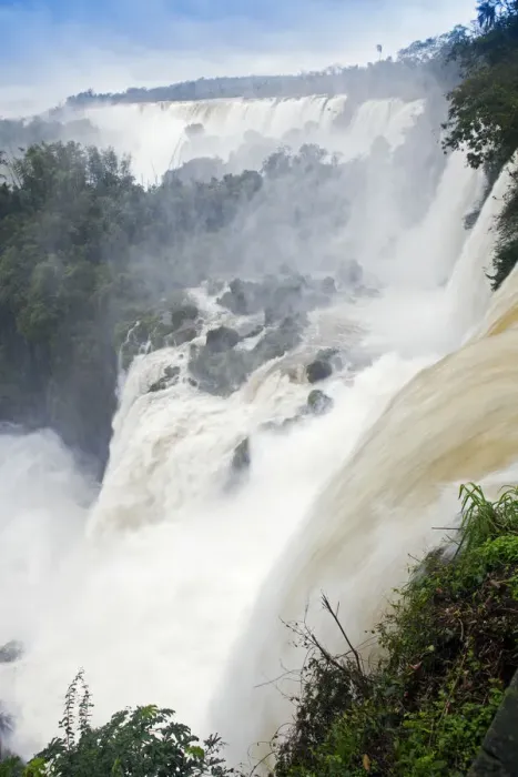 Framed Print : South America, Brazil, Parana, the Iguazu falls in full flood and lying on the frontier Framed Print : South America, Brazil, Parana, the Iguazu falls in full flood and lying on the frontier