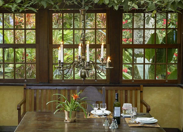 South America, Brazil, Paraty, Costa Verde (Green Coast), the dining room at Le Gite