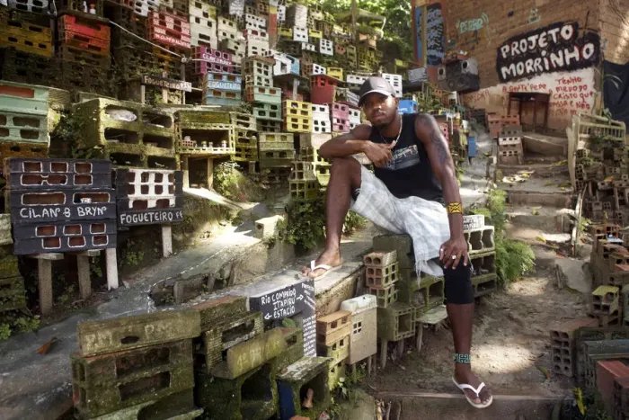 Framed Print : South America, Brazil, Rio de Janeiro, Cilan Oliveira at the Morrinho model favela