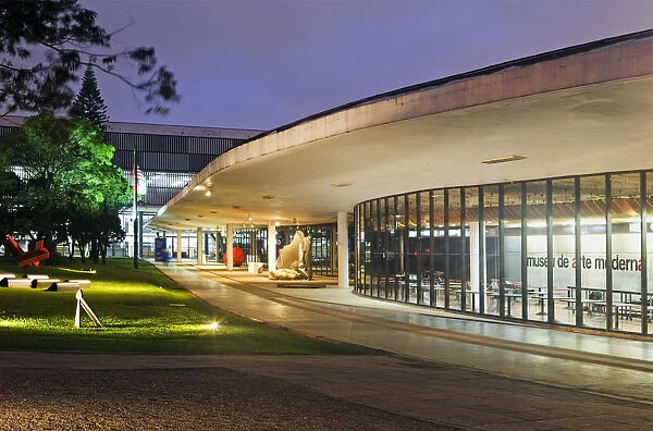 South America, Brazil, Sao Paulo, the exterior of the Museum of Modern Art (MAM) designed