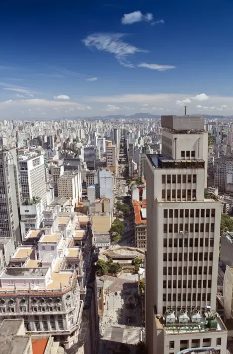 Framed Print : South America, Brazil, Sao Paulo; view along Avenida Sao Joao from the top of Framed Print : South America, Brazil, Sao Paulo; view along Avenida Sao Joao from the top of