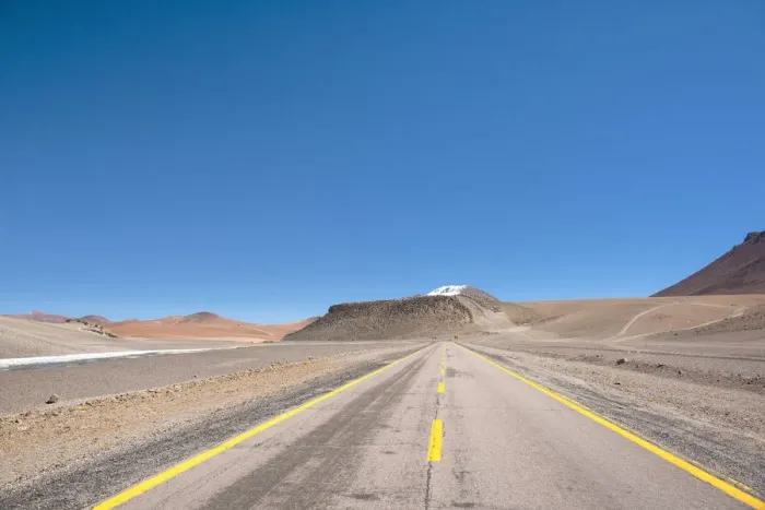 Framed Print : South America, Chile, Atacama, San Pedro de Atacama, desert highway