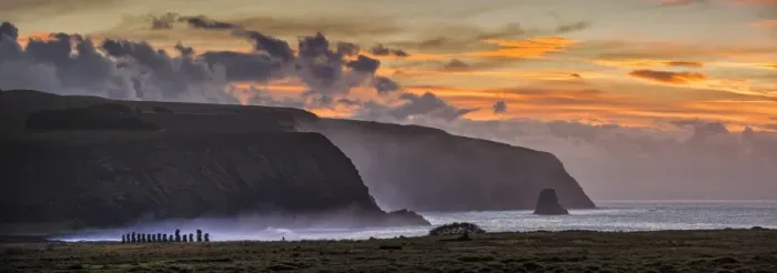 Framed Print : South America, Chile, Easter Island, Isla de Pascua, Moai stone human figures at sunrise Framed Print : South America, Chile, Easter Island, Isla de Pascua, Moai stone human figures at sunrise