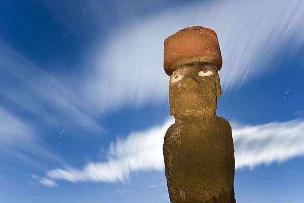 South America, Chile, Rapa Nui, Isla de Pascua (Easter Island), Moai statue Ahu Ko
