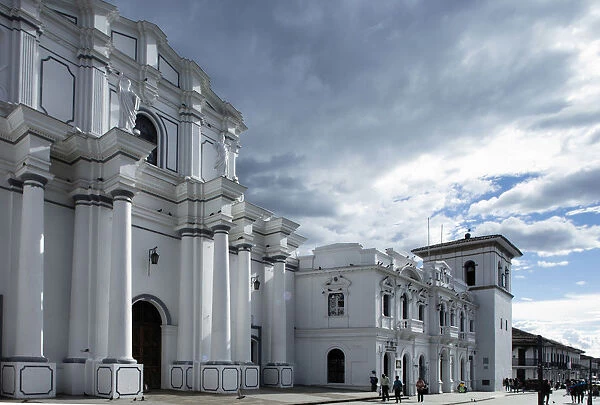 South America, Colombia, Cauca, Popayan, view of the colonial city center of Popayan