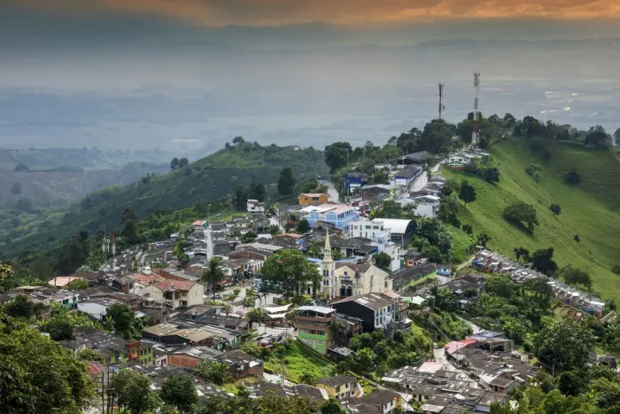 Framed Print : South America, Colombia, Quindio, Buenavista from the San Alberto coffee hacienda Framed Print : South America, Colombia, Quindio, Buenavista from the San Alberto coffee hacienda