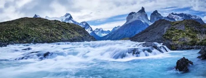 Framed Print : South America, Patagonia, Chile, Torres del Paine National Park, The Salto Grande