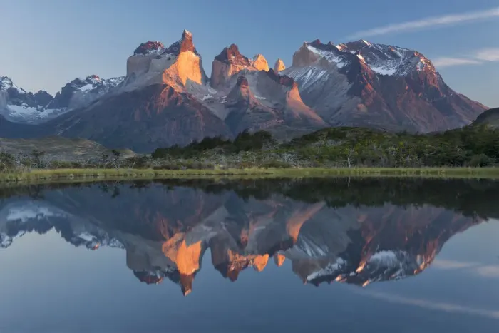 Framed Print : South America, Patagonia, Chile, Torres del Paine National Park, Cuernos del Paine