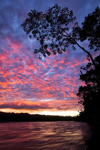 South America, Peru, Amazonia, South Manu National Park, Madre de Dos river at dawn