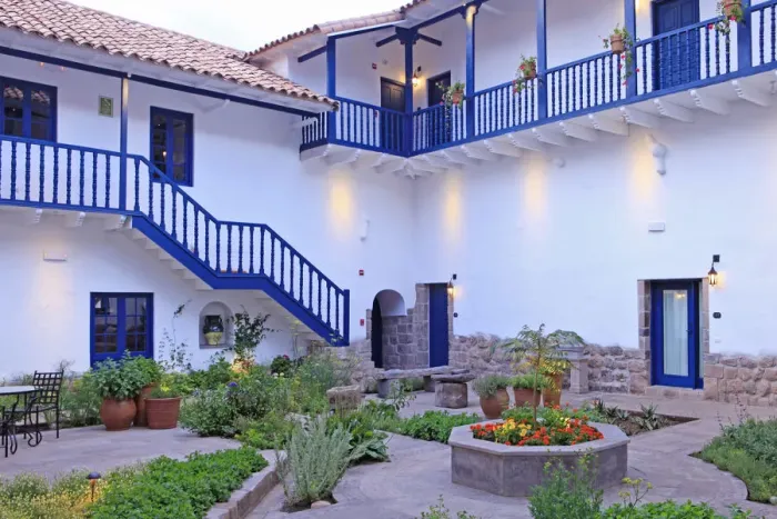 Framed Print : South America, Peru, Cusco, an interior courtyard in the Orient-Express Palacio Nazarenas Framed Print : South America, Peru, Cusco, an interior courtyard in the Orient-Express Palacio Nazarenas