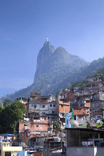 South America, Rio de Janeiro, Rio de Janeiro city, view of breeze block houses in