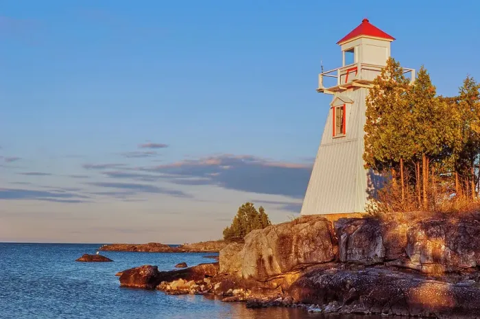 Framed Print : South Baymouth Lighthouse on Manitoulin Island in Lake Huron, Ontario, Canada Framed Print : South Baymouth Lighthouse on Manitoulin Island in Lake Huron, Ontario, Canada