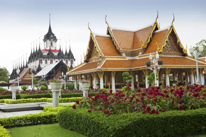Framed Print : South East Asia, Thailand, Bangkok, Phra Nakhon district, Wat Ratchanaddaram showing Framed Print : South East Asia, Thailand, Bangkok, Phra Nakhon district, Wat Ratchanaddaram showing