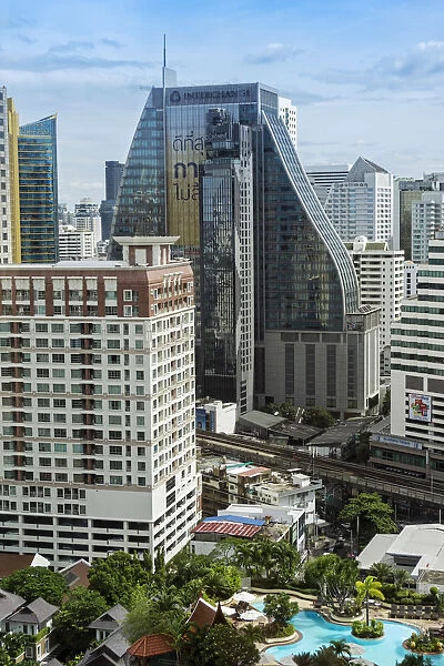 South East Asia, Thailand, Bangkok, skyscrapers on the Sukhumvit road
