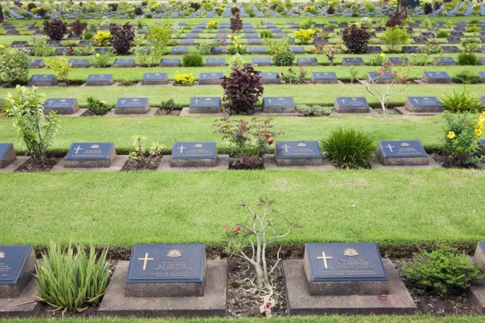 Framed Print : South East Asia, Thailand, Kanchanaburi province, the Kanchanaburi War Cemetery (Don-Rak