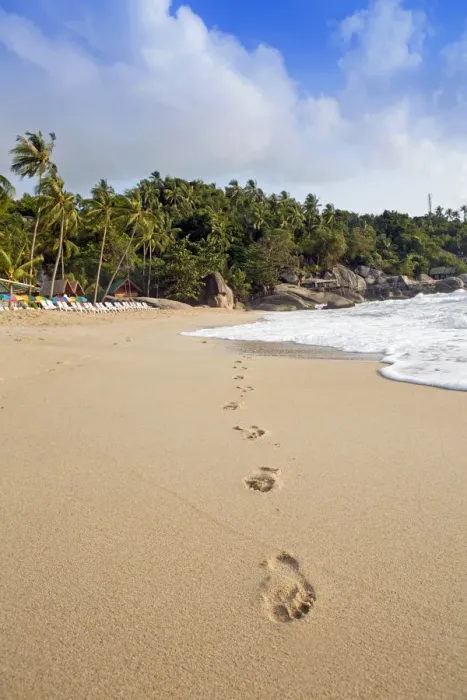 Framed Print : South East Asia, Thailand, Surat Thani Province, Ko Pha Ngan, Haad Yuan beach, footprints Framed Print : South East Asia, Thailand, Surat Thani Province, Ko Pha Ngan, Haad Yuan beach, footprints