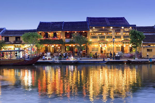 South East Asia, Vietnam, Hoi An, sino-portuguese shop houses overlooking the river