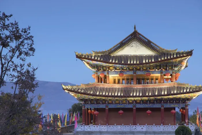 Framed Print : South Gate at dusk, Dali, Yunnan, China Framed Print : South Gate at dusk, Dali, Yunnan, China