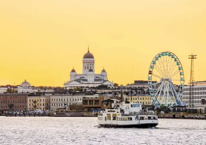Framed Print : South harbour and City Center Skyline at dusk, Helsinki, Uusimaa County, Finland Framed Print : South harbour and City Center Skyline at dusk, Helsinki, Uusimaa County, Finland