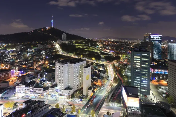 Framed Print : South Korea, Seoul, City Skyline and Seoul N Tower on the background Framed Print : South Korea, Seoul, City Skyline and Seoul N Tower on the background