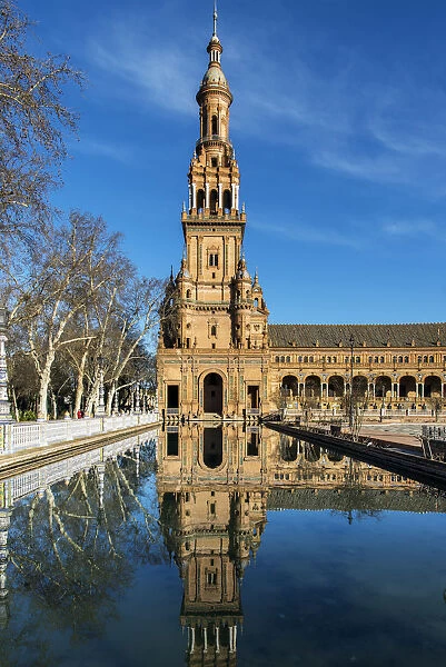 South Tower in Plaza de Espana, Seville, Andalusia, Spain