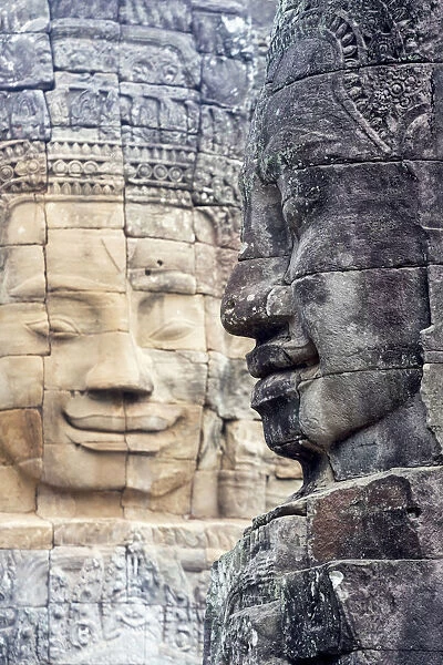 Southeast Asia, Cambodia, Siem Reap, Angkor temples. The Buddhist temple of Bayon