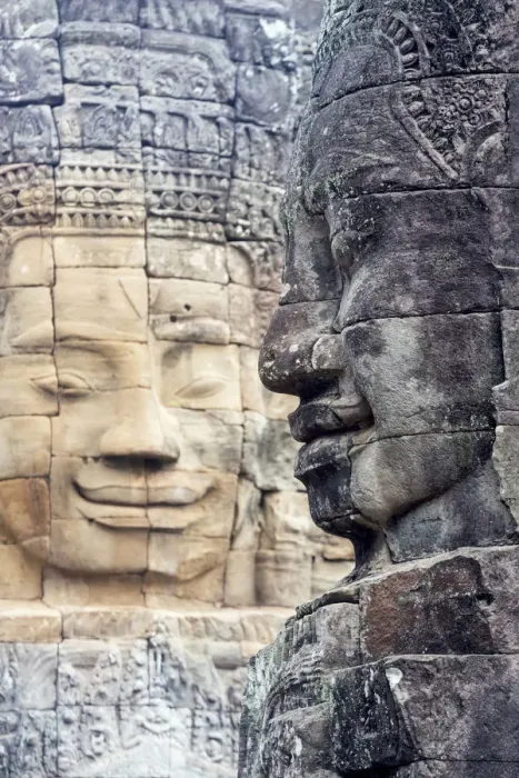 Framed Print : Southeast Asia, Cambodia, Siem Reap, Angkor temples. The Buddhist temple of Bayon Framed Print : Southeast Asia, Cambodia, Siem Reap, Angkor temples. The Buddhist temple of Bayon