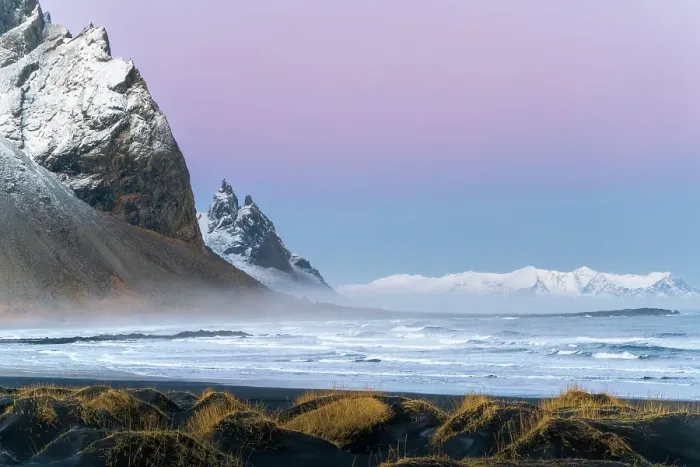 Framed Print : Southern Iceland: the tide is rising on the Stokksnes black beach under Vestrahorn Framed Print : Southern Iceland: the tide is rising on the Stokksnes black beach under Vestrahorn