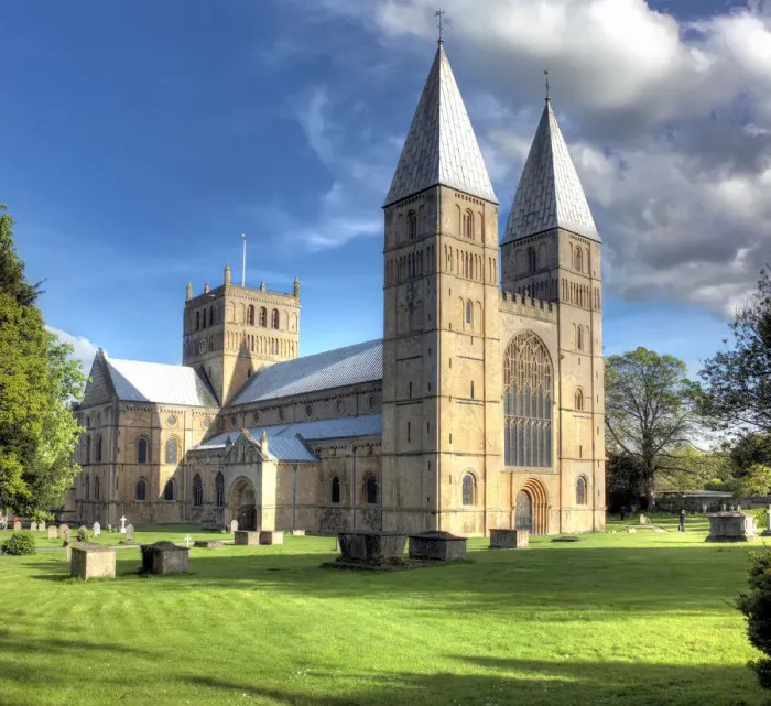 Framed Print : Southwell Minster (12th century), Southwell, Nottinghamshire, England, UK Framed Print : Southwell Minster (12th century), Southwell, Nottinghamshire, England, UK