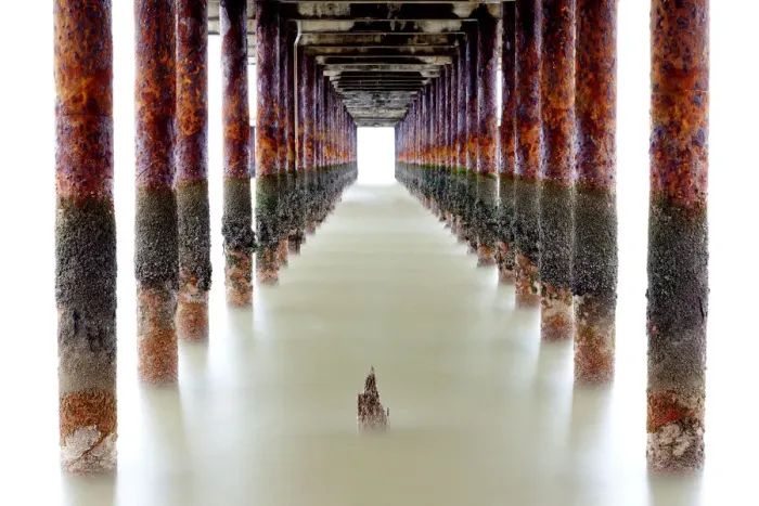 Framed Print : Southwold Pier Poles, Southwold, Suffolk, England