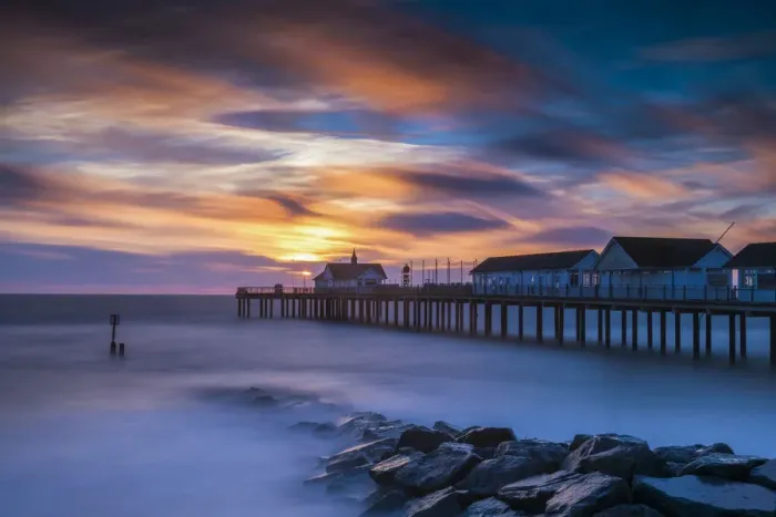 Framed Print : Southwold Pier at Sunrise, Suffolk, England