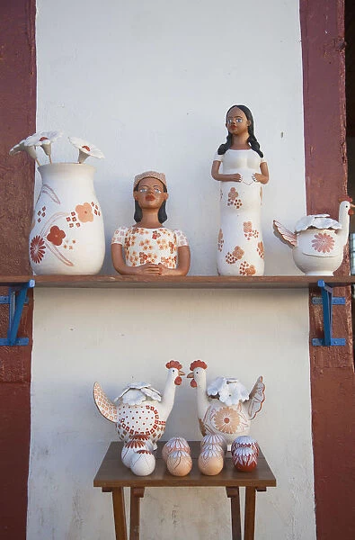 Souvenir pottery in shop, Diamantina (UNESCO World Heritage Site), Minas Gerais, Brazil