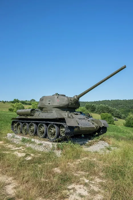 Framed Print : Soviet Red Army tank, Dukla battlefield memorial park, Kapisova, Presov, Slovakia