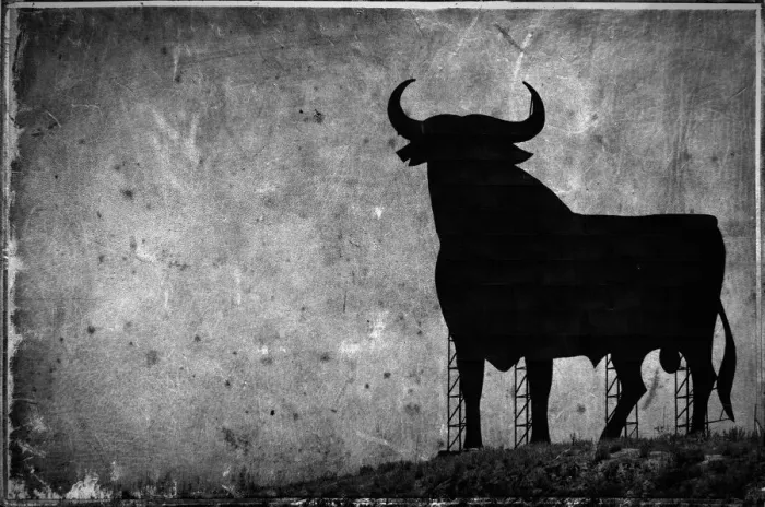 Framed Print : Spain, Andalucia, Cadiz Province, Jerez de la Frontera, El Cuadrejon, an Osborne Bull Framed Print : Spain, Andalucia, Cadiz Province, Jerez de la Frontera, El Cuadrejon, an Osborne Bull