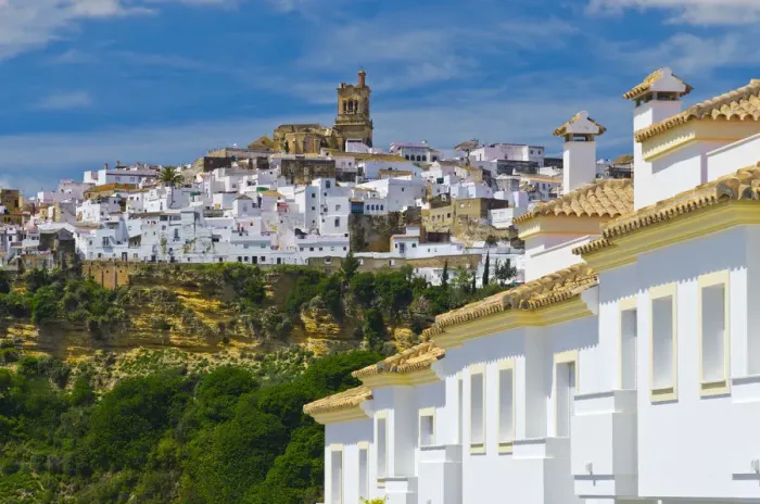 Framed Print : Spain, Andalucia, Cadiz Province, Arcos de la Frontera, a Pueblo Blanco, White Village