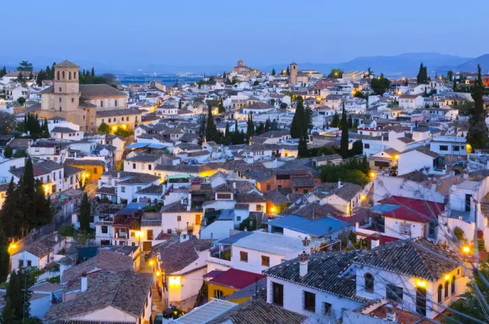 Framed Print : Spain, Andalucia, Granada Province, Granada, Sacromonte and Albaicin Districts, left Framed Print : Spain, Andalucia, Granada Province, Granada, Sacromonte and Albaicin Districts, left