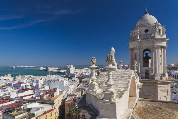 Framed Print : Spain, Andalucia Region, Cadiz Province, Cadiz, elevated city view from the Torre Framed Print : Spain, Andalucia Region, Cadiz Province, Cadiz, elevated city view from the Torre
