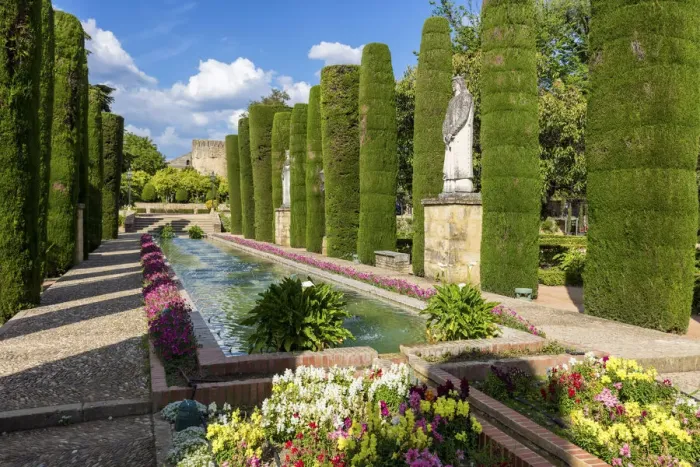 Framed Print : Spain, Andalusia, Cordoba town, Alcazar de los Reyes Christianos palace garden