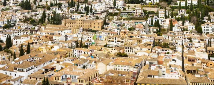 Framed Print : Spain, Andalusia, Granada, Alhambra, Rooftops of the old town Framed Print : Spain, Andalusia, Granada, Alhambra, Rooftops of the old town