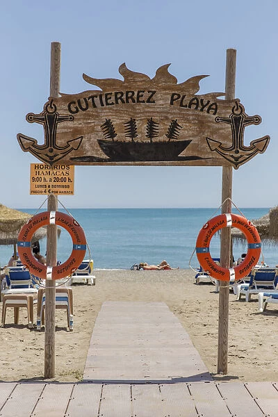 Spain, Andalusia, Malaga, Huelin, The beach of the Chiringuito Gutierrez Playa