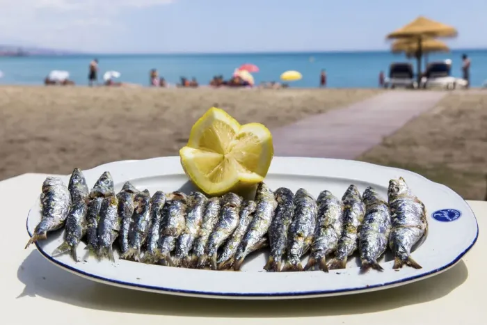 Framed Print : Spain, Andalusia, Malaga, Huelin, Traditional sardine at the Chiringuito Gutierrez Playa Framed Print : Spain, Andalusia, Malaga, Huelin, Traditional sardine at the Chiringuito Gutierrez Playa
