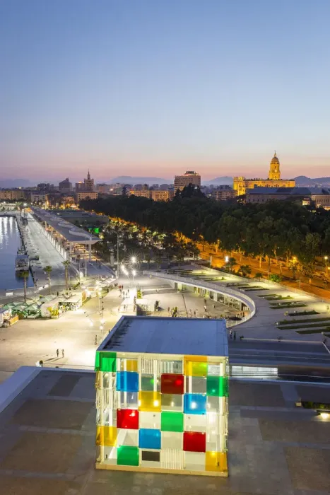 Framed Print : Spain, Andalusia, Malaga, View of the Pompidou Centre in the haror area of Muelleuno