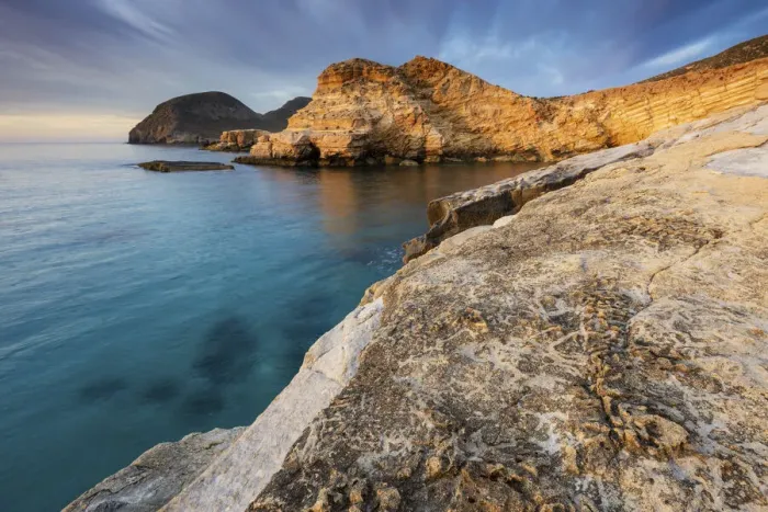 Framed Print : Spain, Andalusia, Mediterranean Sea, Natural park Cabo de Gata, Cala San Ramon coast Framed Print : Spain, Andalusia, Mediterranean Sea, Natural park Cabo de Gata, Cala San Ramon coast