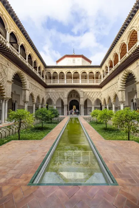 Framed Print : Spain, Andalusia, Seville. El Real Alcazar de Sevilla, the Courtyard of the Maidens Framed Print : Spain, Andalusia, Seville. El Real Alcazar de Sevilla, the Courtyard of the Maidens