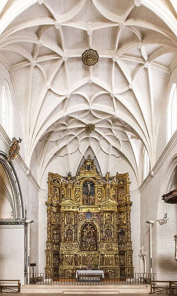 Spain, Aragon, Huesca, Alquezar, The main nave of St Marys collegiate church
