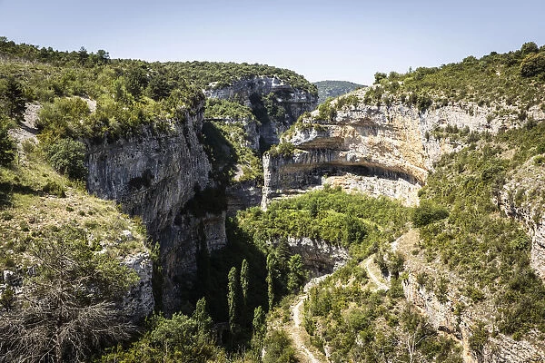 Spain, Aragon, Huesca, Alquezar, Beginning of the Vero river canyon