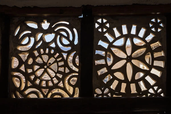 Spain, Aragon, Mirambel, Decoration of the balcony of the Portal de las Monjas house
